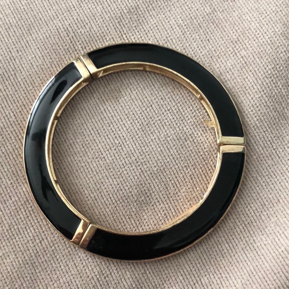 Two sided black and cream bangle